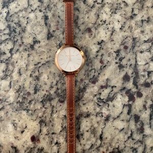 MICHAEL KORS COGNAC LEATHER WATCH